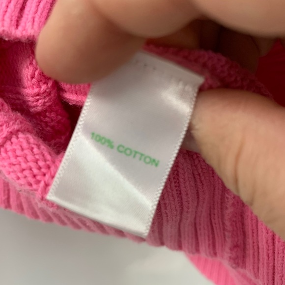 Lilly Pulitzer Pink Cable Knit 3/4 Sleeve Cardigan Size Large - Picture 4 of 5